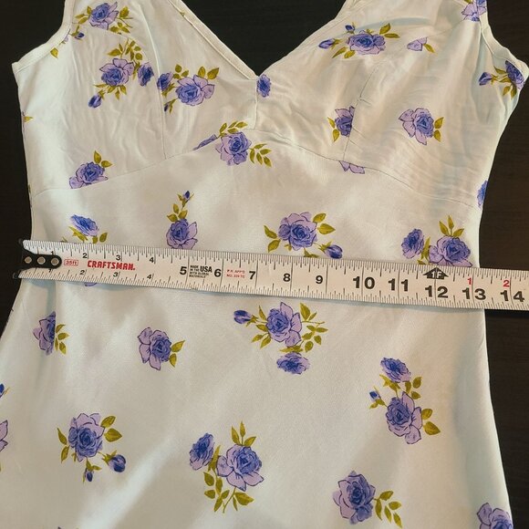 ASOS Blue Floral Maxi Slip Dress Romantic Feminine Fairy Cottage Lightweight 4 - Picture 6 of 9